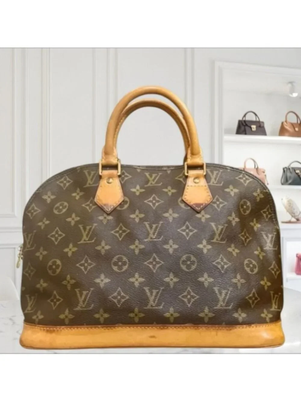 Louis Vuitton Monogram Alma PM Brown Canvas Leather Handbag